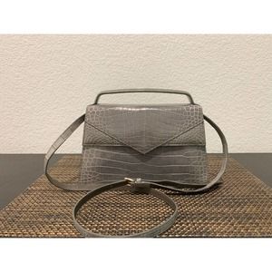 Gray Bag Genuine Crocodile Leather | Elegant Crossbody Shoulder Bag/Purse